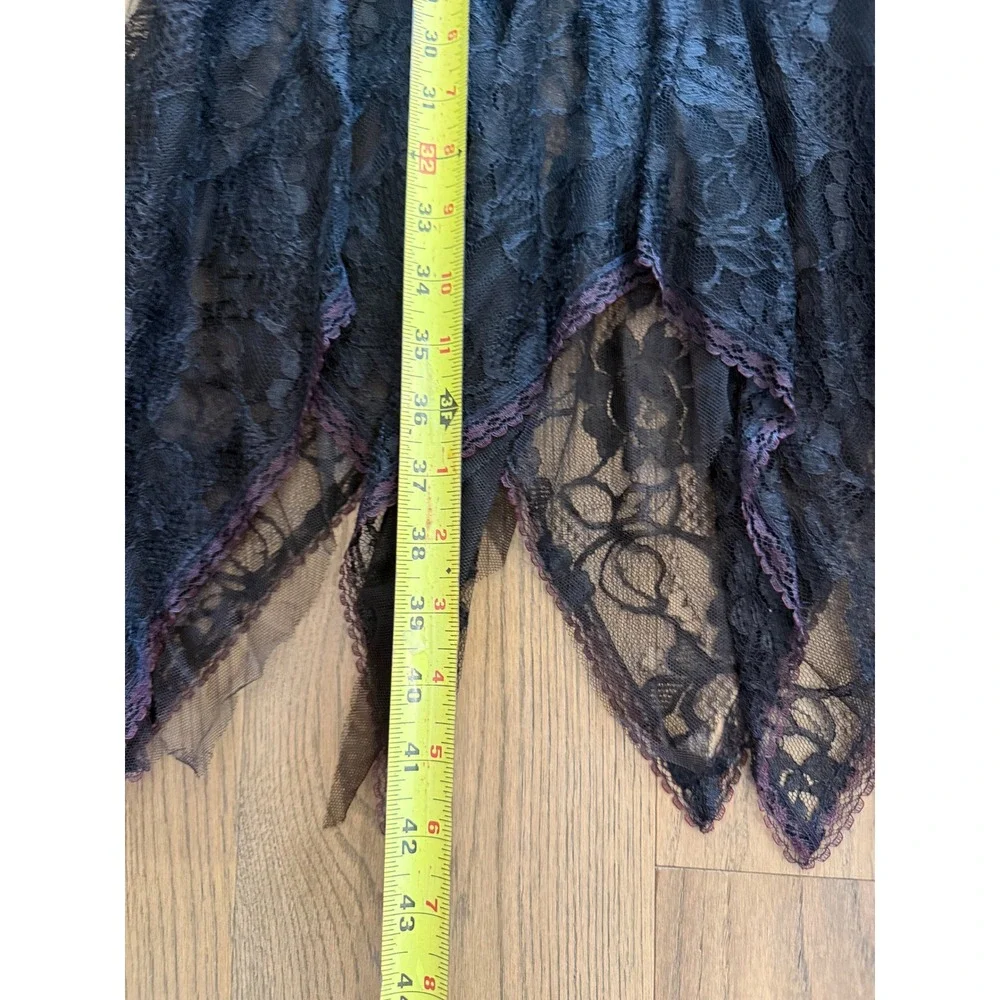David Howard Y2K Strapless Sweetheart Neck Lace Faux Leather Goth Dress S - Picture 8 of 8